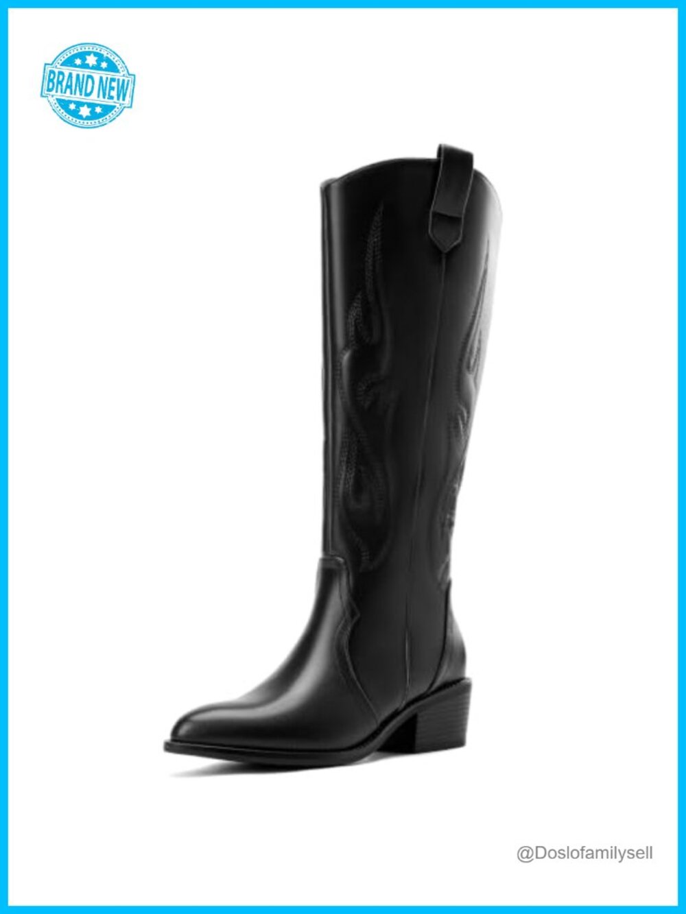 Wide Calf Cowboy Boots Knee High Western Cowgirl Boots Pointed Toe